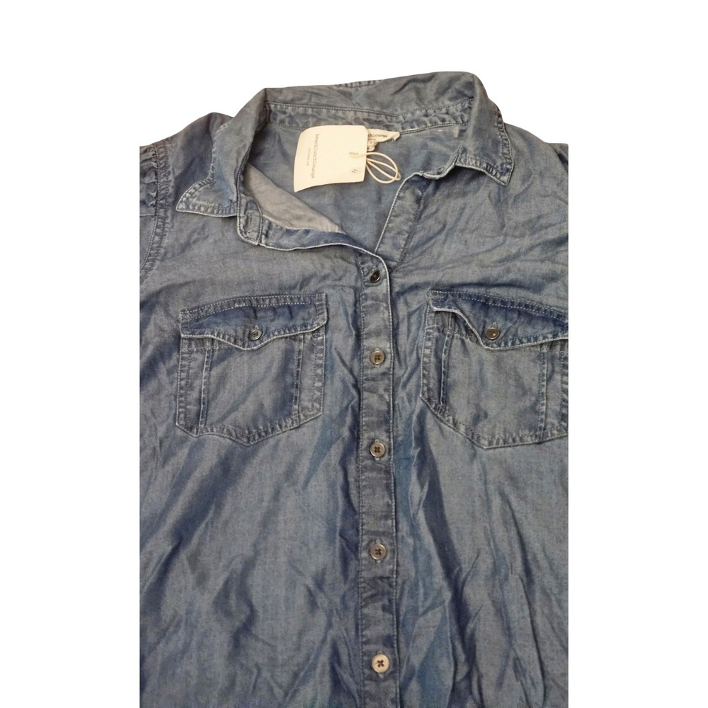 Beachlunchlounge Collection Womens Blue Chambray Button Down Shirt XL NEW - Picture 4 of 6